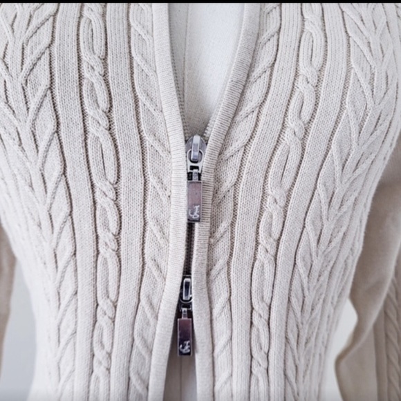 Vintage Jessica Sport Cream Double Zip Cable Cardigan - Picture 4 of 9